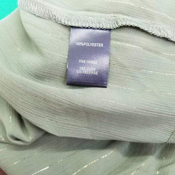 Torrid Blouse OD Green/Gold Stripes Short Sleeve Women's Classic Fit Size 00 - Picture 4 of 4